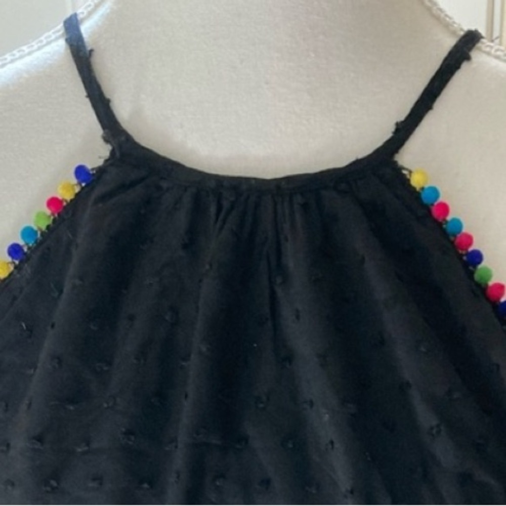 Honey Pot Halter black top and colored beading on both sides. Button closure .M